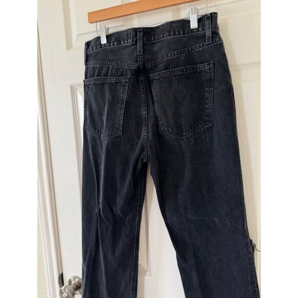 AGOLDE Lana Mid Rise Straight Leg Jeans Black Denim Womens Size 29 - Picture 11 of 16